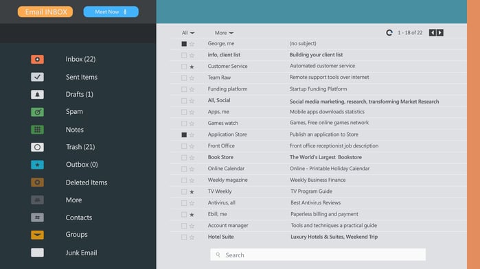  Email inbox display illustrating the volume and variety of messages in email marketing for businesses.