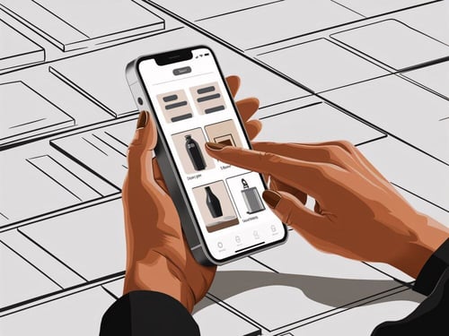 Mobile shopping interface reflecting the future of eCommerce trends.