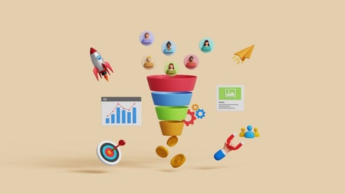 Digital marketing graphic showing audience targeting and engagement to illustrate what is inbound marketing strategy.