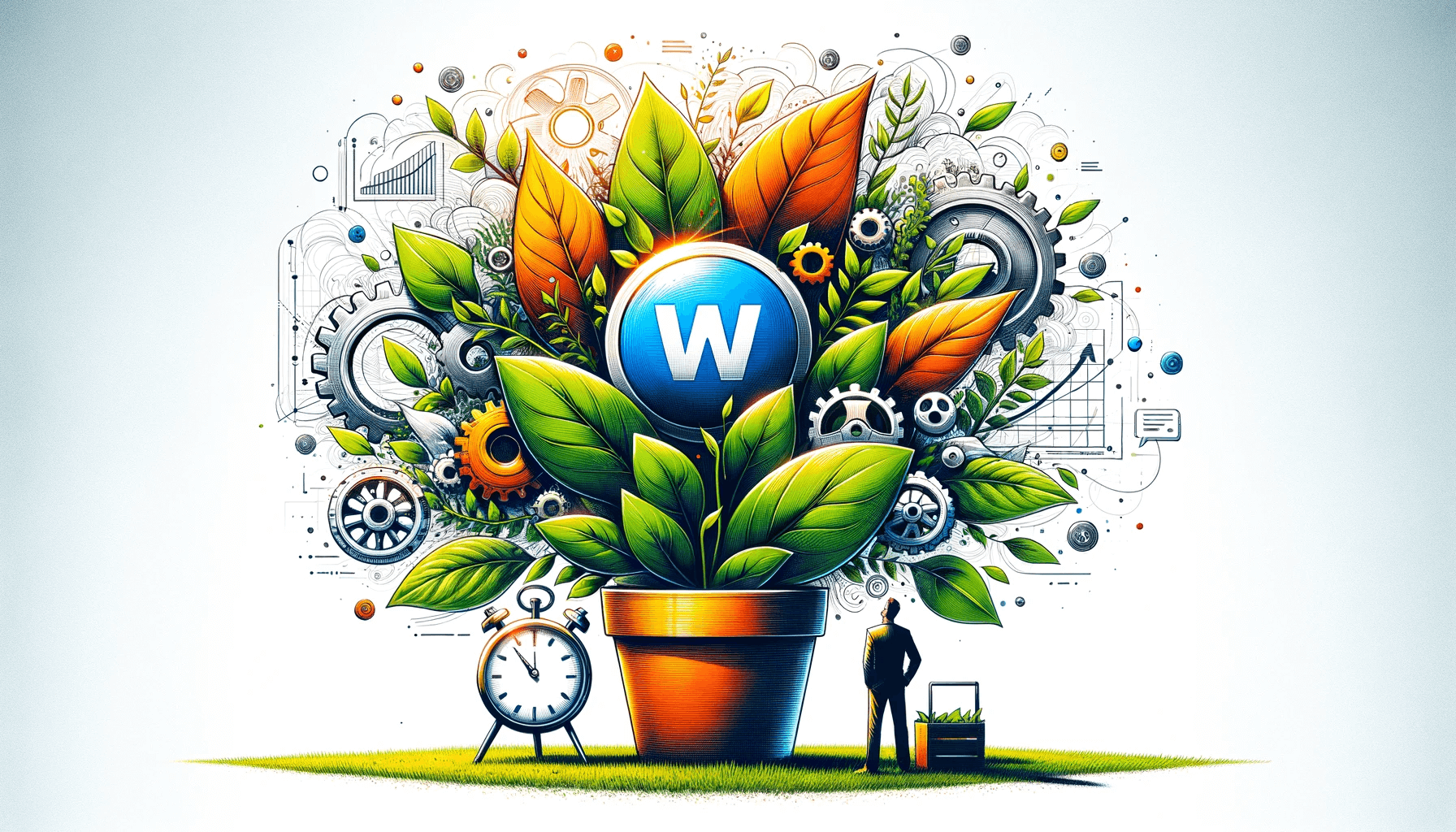 Creative representation of business growth powered by a website essentials package for digital success.