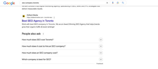 Screenshot of a People also ask box in a SERP